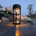 ZNICZ SOLARNY LED LAMPION NA GRÓB STATUETKA NA CMENTARZ Z KRZYŻEM