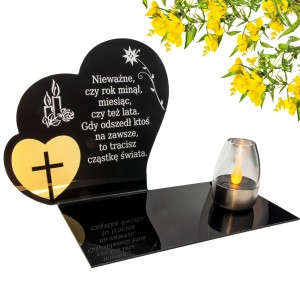  ZNICZ SOLARNY z Grawerem Wieczna Lampka Latarenka LED STATUETKA na GRÓB