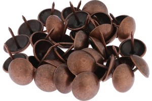 GUZIKI TAPICERSKIE BRĄZ MIEDŹ PINEZKI 15x18mm 9szt