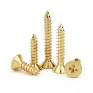 2x6 mm WKRĘTY DO DREWNA  ZŁOTE MINI WKRĘTY OCYNK 250 szt