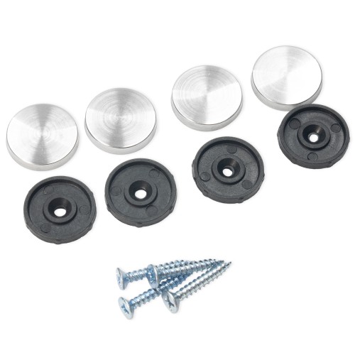 4 SZT MOCOWANIE LUSTRA SZKŁA TABLICZKI WKRĘTY ZAŚLEPKI 30 MM STAL INOX