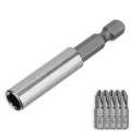 UCHWYT DO BITÓW 1/4" 60 mm MAGNETYCZNY NA WKRĘTARKĘ + BITY