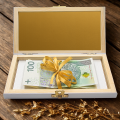 PUDEŁKO NA BANKNOTY PIENIĄDZE PREZENT NA ŚLUB Wesele Pamiątka Ślubu GRAWER