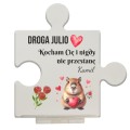 DUŻY SZKLANY  PUZZEL PREZENT NA WALENTYNKI DLA NIEJ DZIEWCZYNY ŻONY