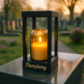 Solarny znicz LED STATUETKA NA CMENTARZ GRÓB DUŻA wieczna lampka na baterie