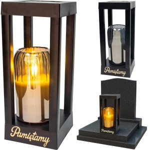 Solarny znicz LED STATUETKA NA CMENTARZ GRÓB DUŻA wieczna lampka na baterie