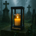 Solarny znicz LED STATUETKA NA CMENTARZ GRÓB DUŻA wieczna lampka na baterie