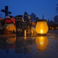 WIECZNY ZNICZ SOLARNY Statuetka dla DZIADKA na Grób Wszystkich Świętych LED