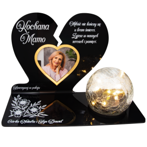 WIECZNY ZNICZ SOLARNY LED Ze Zdjęciem Cmentarz dla Mamy Taty Babci Dziadka