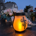 ZNICZ SOLARNY LED LAMPION NA GRÓB STATUETKA NA CMENTARZ RÓŻA KRZYŻ