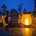 WIECZNY ZNICZ SOLARNY Statuetka dla DZIADKÓW  na Grób Wszystkich Świętych LED