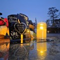WIECZNY ZNICZ SOLARNY Statuetka dla Dziadka na Grób Wszystkich Świętych LED