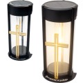 ZNICZ SOLARNY LED LAMPION NA GRÓB STATUETKA NA CMENTARZ Z KRZYŻEM