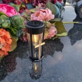 ZNICZ SOLARNY LED LAMPION NA GRÓB STATUETKA NA CMENTARZ Z KRZYŻEM