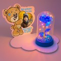 ZNICZ LAMPION NA GRÓB dla CHŁOPCA DZIECKA statuetka na cmentarz  LED
