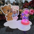 ZNICZ LAMPION NA GRÓB dla DZIEWCZYNKI DZIECKA statuetka na cmentarz  LED