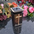 ZNICZ SOLARNY LED LAMPION NA GRÓB STATUETKA NA CMENTARZ Z KRZYŻEM