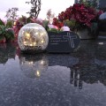 Znicz solarny LED z kulą  STATUETKA NA GRÓB wieczny lampion szkło akryl