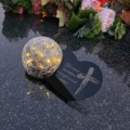 Znicz solarny LED z kulą  STATUETKA NA GRÓB wieczny lampion szkło akryl
