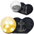 Znicz solarny LED z kulą  STATUETKA NA GRÓB wieczny lampion szkło akryl