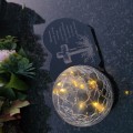 Znicz solarny LED z kulą  STATUETKA NA GRÓB wieczny lampion szkło akryl