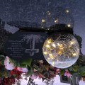Znicz solarny LED z kulą  STATUETKA NA GRÓB wieczny lampion szkło akryl