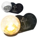 Znicz solarny LED z kulą  STATUETKA NA GRÓB wieczny lampion szkło akryl