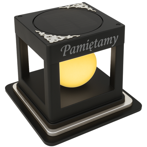 ZNICZ SOLARNY LED LAMPION NA GRÓB STATUETKA CMENTARZ ZNICZE NOWOSCI SREBRO