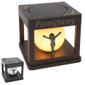 ZNICZ SOLARNY LED LAMPION NA GRÓB STATUETKA CMENTARZ JEZUS NOWOSCI MOSIĄDZ