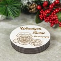 Podkładka pod kubek drewniana ZESTAW PODKŁADKI na STÓŁ OBRUS białe 6SZT