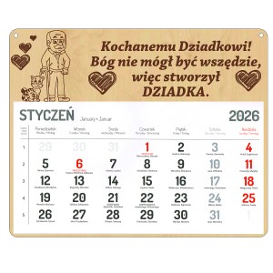 KALENDARZ NA DZIEŃ DZIADKA  WISZĄCY ŚCIENNY DZIADEK 2026r