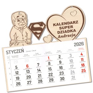 KALENDARZ NA DZIEŃ DZIADKA ŚCIENNY WISZĄCY NA PREZENT NOWY ROK 2026