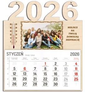 KALENDARZ NA DZIEŃ BABCI DZIADKA Z TWOJĄ DEDYKACJĄ TERMOMETREM I ZDJĘCIEM 2026r