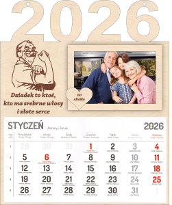 KALENDARZ NA DZIEŃ DZIADKA WISZĄCY ŚCIENNY ZE ZDJĘCIEM 2026R