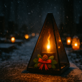 Znicz led STROIK  efekt płomienia LAMPION NA GRÓB cmentarz statuetka
