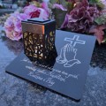 Solarny znicz LED STATUETKA NA CMENTARZ GRÓB DUŻA wieczna lampka nagrobna