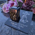 Solarny znicz LED STATUETKA NA CMENTARZ GRÓB DUŻA wieczna lampka nagrobna