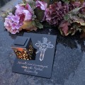 Solarny znicz LED STATUETKA NA CMENTARZ GRÓB DUŻA wieczna lampka nagrobna