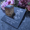 Solarny znicz LED STATUETKA NA CMENTARZ GRÓB DUŻA wieczna lampka nagrobna