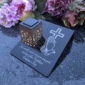 Solarny znicz LED STATUETKA NA CMENTARZ GRÓB DUŻA wieczna lampka nagrobna