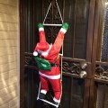 ŚWIĘTY MIKOŁAJ NA DRABINIE CHOINKĘ BALKON DEKORACJA ŚWIĄTECZNA OZDOBA