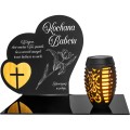 Znicz solarny  LED STATUETKA NA CMENTARZ GRÓB DUŻA wieczna lampka nagrobna