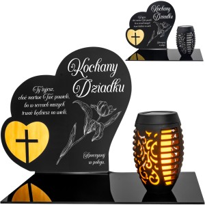 Znicz solarny  LED STATUETKA NA CMENTARZ GRÓB DUŻA wieczna lampka nagrobna
