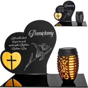 Znicz solarny  LED STATUETKA NA CMENTARZ GRÓB DUŻA wieczna lampka nagrobna