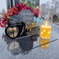 Znicz  LED STATUETKA NA CMENTARZ GRÓB DUŻA wieczna lampka nagrobna LAMPION
