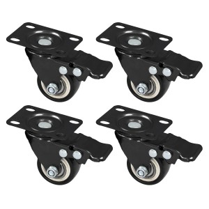 4 X 50 MM KÓŁKO MEBLOWE OBROTOWE Z HAMULCEM  ZESTAW KÓŁEK 300KG
