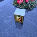 Znicz LED Jezus Dobry Pasterz witraż lampion na grób kapliczka lustro