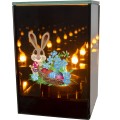 Znicz LED Wielkanocny koszyczek z jajkami lampion na grób dekoracja lustro