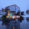 Znicz LED Wielkanocny koszyczek z jajkami lampion na grób dekoracja lustro