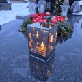 ZNICZ LED LAMPION na GRÓB cmentarz efekt nieskończonego ognia CYTAT RÓŻA